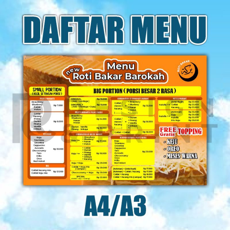 

CETAK DAFTAR MENU