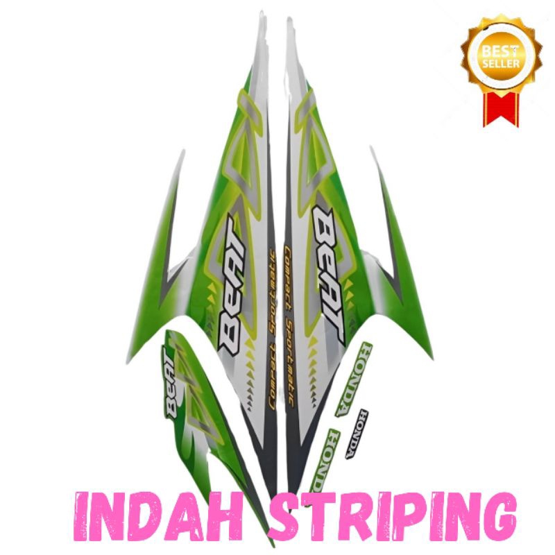 STRIPING STIKER LIS MOTOR HONDA BEAT KARBU TAHUN 2012 WARNA HIJAU