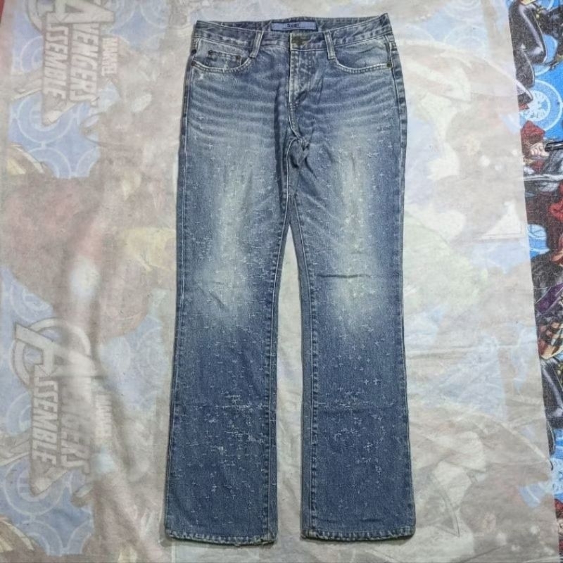 Celana Panjang Longpants Jeans Subi Blue Washed Faidng Ripped Original Second Preloved