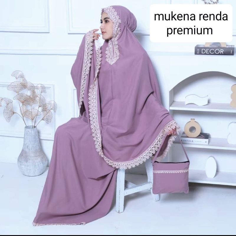 peralatan sholat mukena sholat santri mukena polos renda