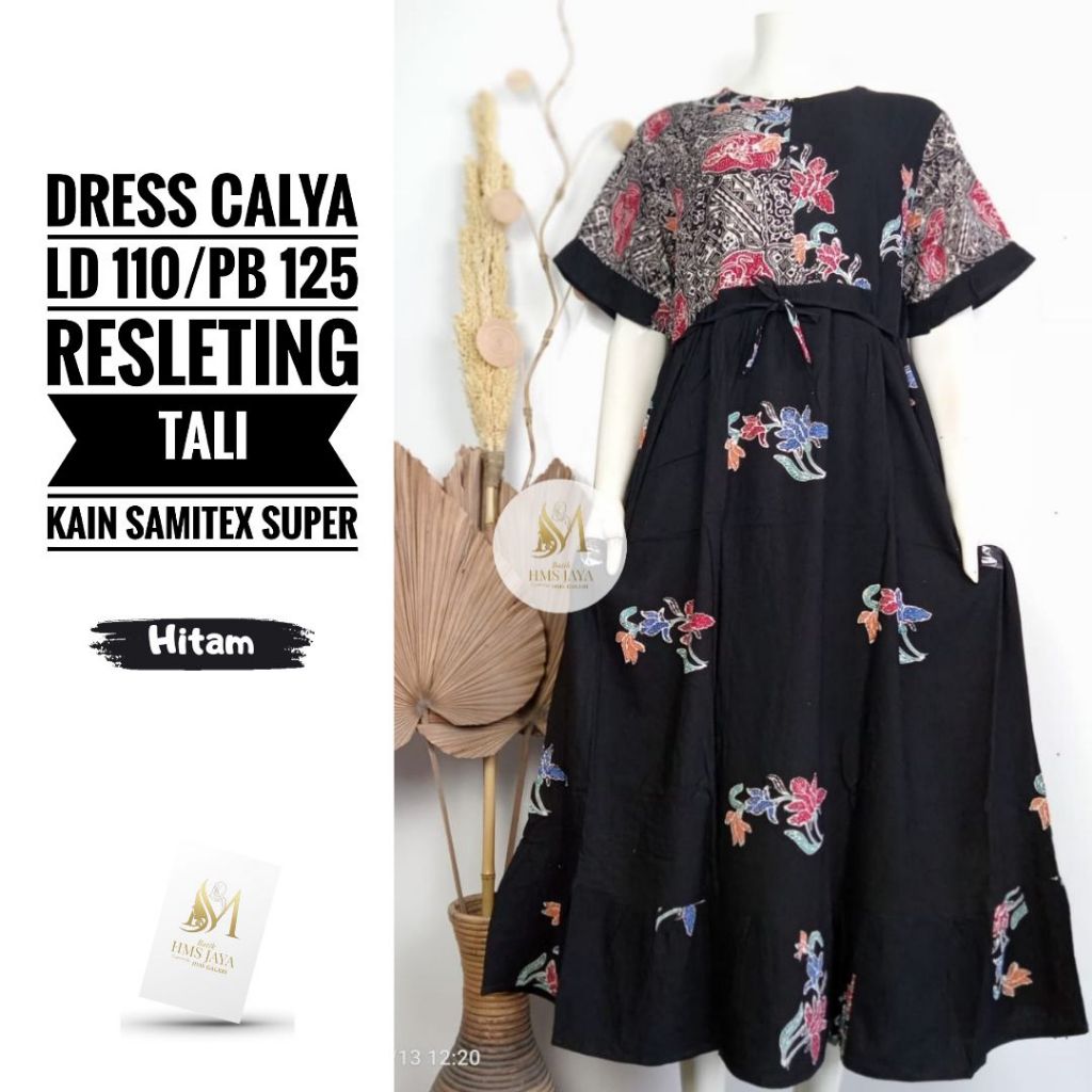 DRESS CALYA DRESS BATIK PEKALONGAN CAP GAUN ADEM CANTIK BUSUI REMAJA MAMA IBU
