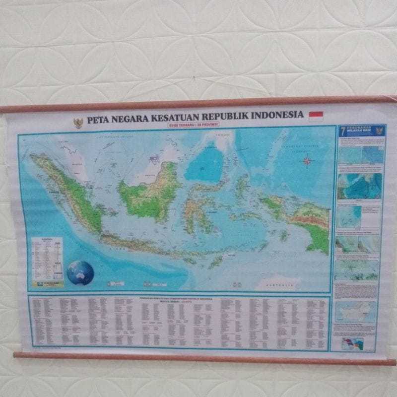 

Peta bingkai NKRI/ Indonesia besar edisi terbaru 38 propinsi