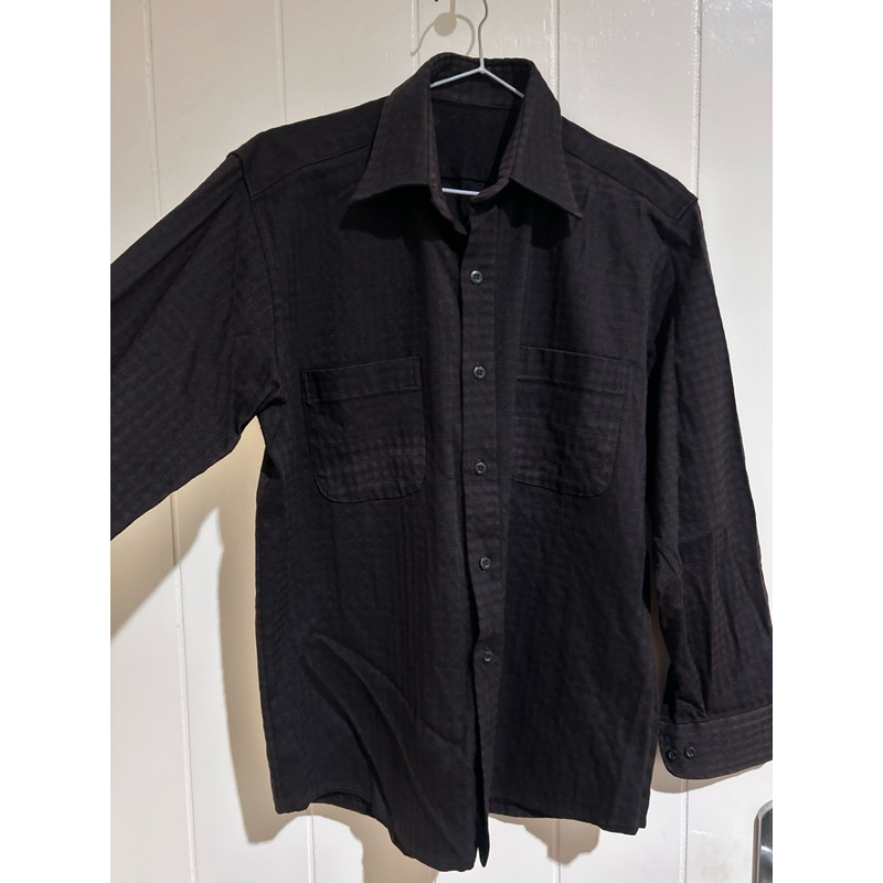 Men Plaid Shirt Burgundy - No Brand