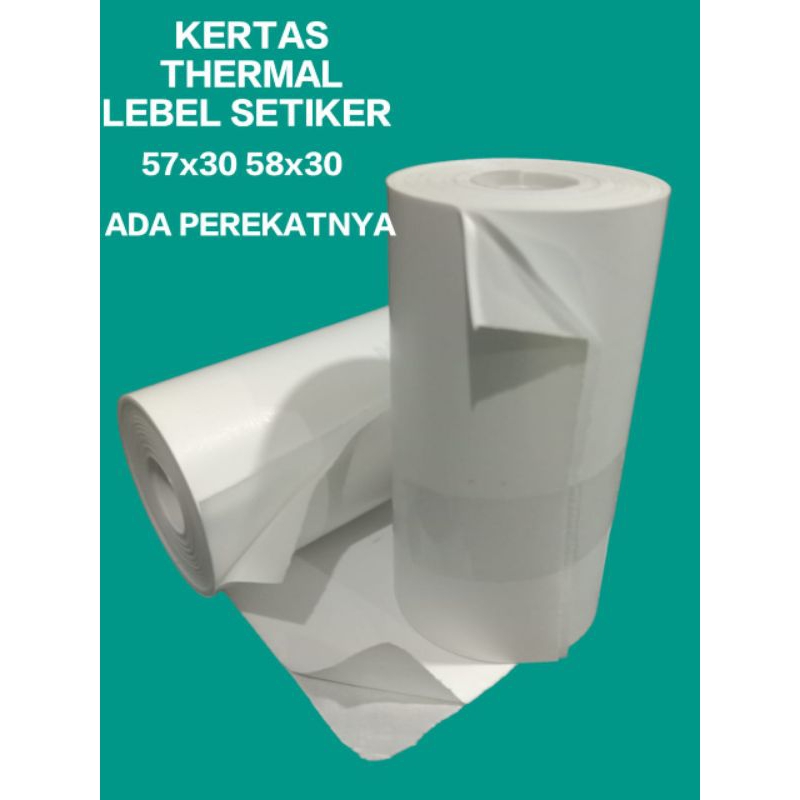 

( 10 ROLL ) KERTAS THERMAL LEBEL SETIKER 57X30/ isi ( 10 roll )