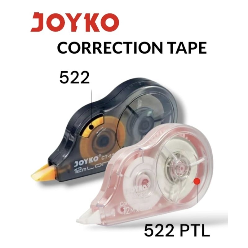 

Correction Tape Joyko CT-522 & CT 522 PTL / Penghapus Tipex Pita Kertas Joyko CT-522 & CT-522 PTL