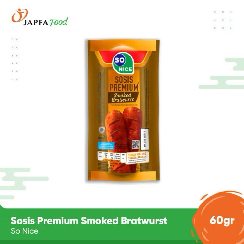 

So Nice Sosis Premium Smoked Bratwurst 60gr