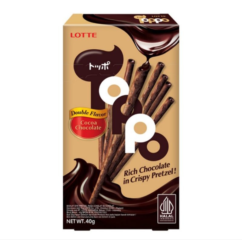 

Lotte Toppo Biskuit Stik Pretzel Cocoa Cokelat 40 g