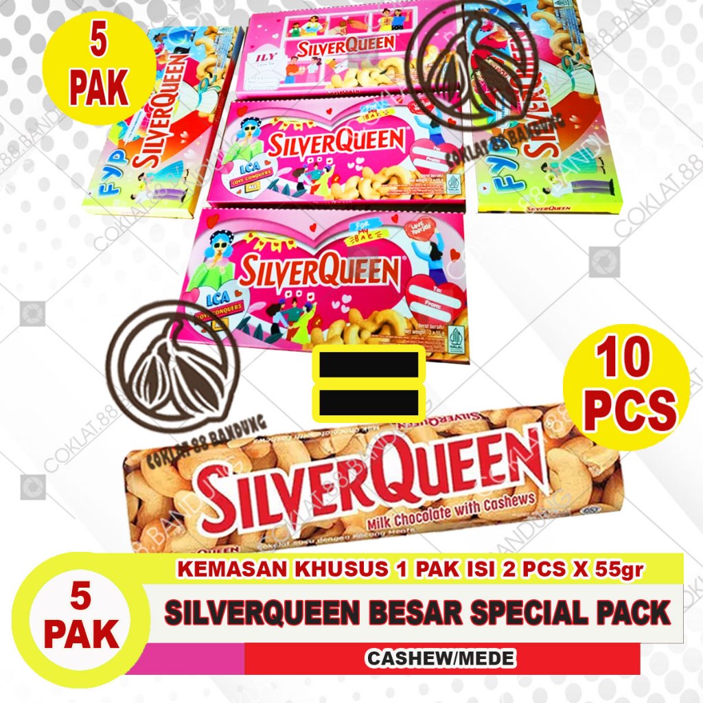 

SilverQueen 55gr ex 58gr 1 Box 10 pcs, Coklat SIlverQueen 55 gram 58gr X 10 Cokelat Silver Queen