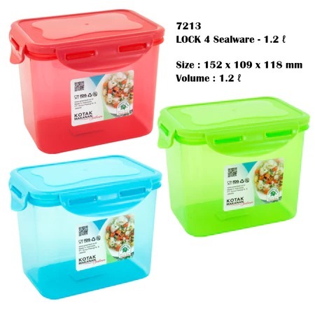 GREEN LEAF Kotak Makan LOCK 4 | 7201 | 7206 | 7202 | 7213 / SEAL WARE / Kotak Makanan Serbaguna