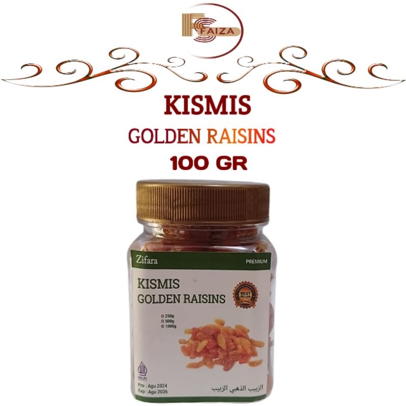 

Kismis Golden Raisins Asem Manis 100 gr Kemasan Toples Mini