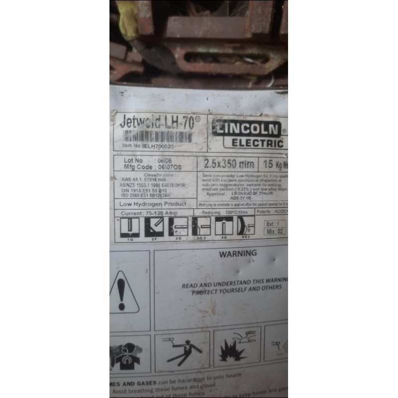 KAWAT LAS LINCOLN Jetweld LH-70 Size.2.5MM E7018 H4R