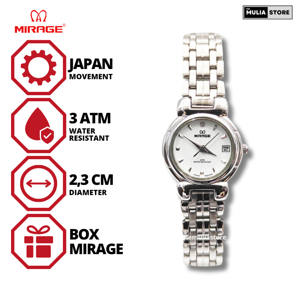 MIRAGE Jam Tangan Wanita Mirage Original 3230 Tanggal Analog