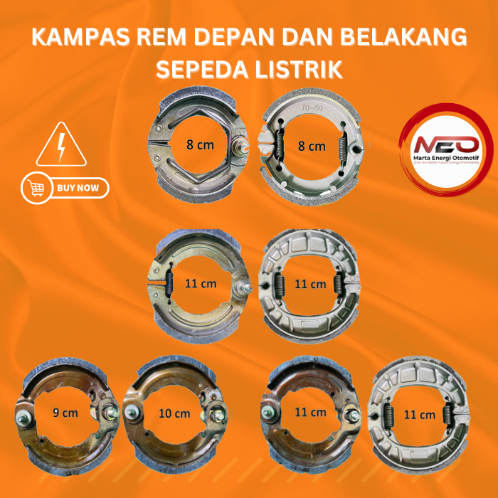 Kampas Rem Tromol Sepeda Listrik Depan Belakang Kampas Rem Tromol Motor Listrik Depan Belakang