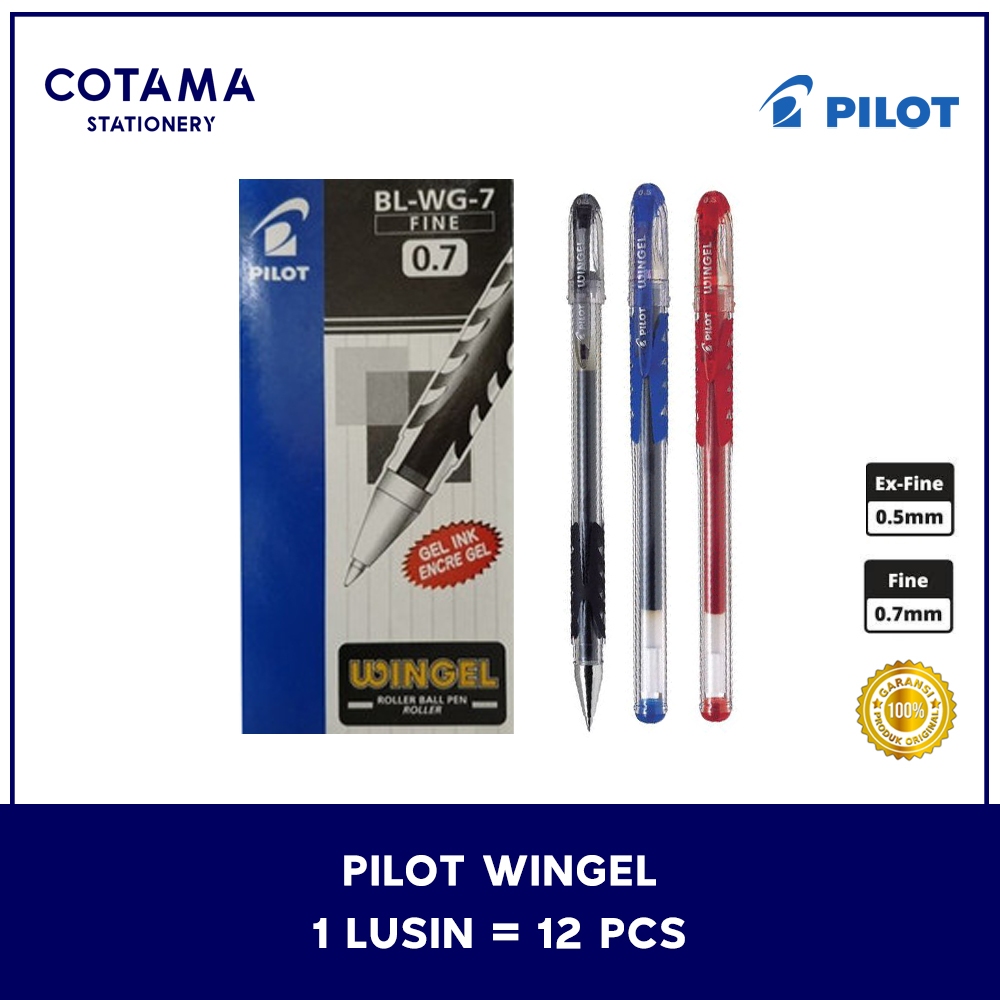 

Pulpen Pilot Wingel Gel Pen 0.5/0.7 mm - 1 lusin isi 12 pcs