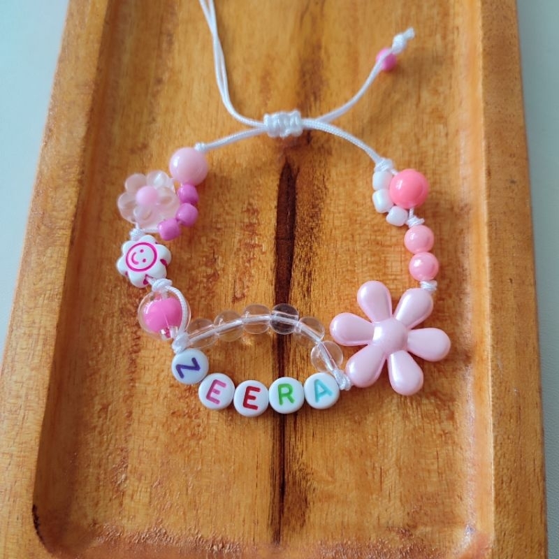 Gelang Custom Nama Manik-Manik, Bracelet Custom
