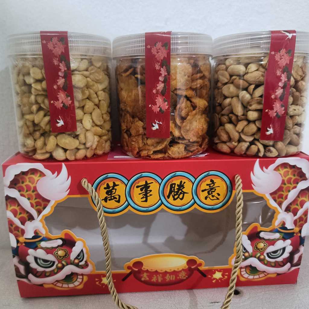 

Promo 7.7 Parcel/ Hampers Idul Fitri / Imlek/ Natal Varian Kacang Toples Halal Vegan Vegetarian