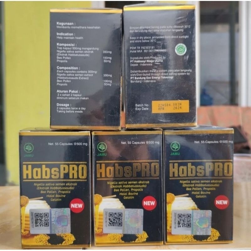 [Paket 5box] HABSPRO 55KAPSUL ORIGINAL PT BEST