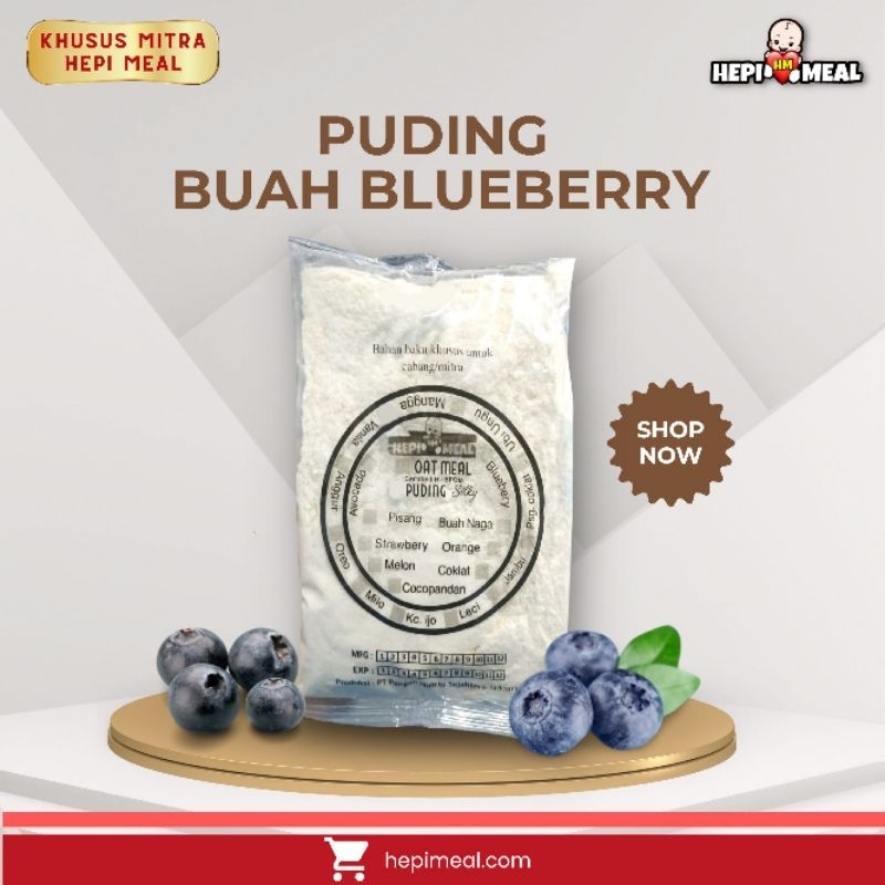 

pudding susu rasa buah blueberry