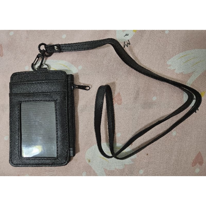 

[NEW] ID CARD HOLDER NAME TAG + TALI LANYARD BLACK HITAM KULIT LEATHER