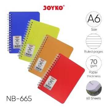 

V2_Joyko Notebook A6 NB-665 Buku Agenda Saku Note Spiral Warna Neon Ring Samping