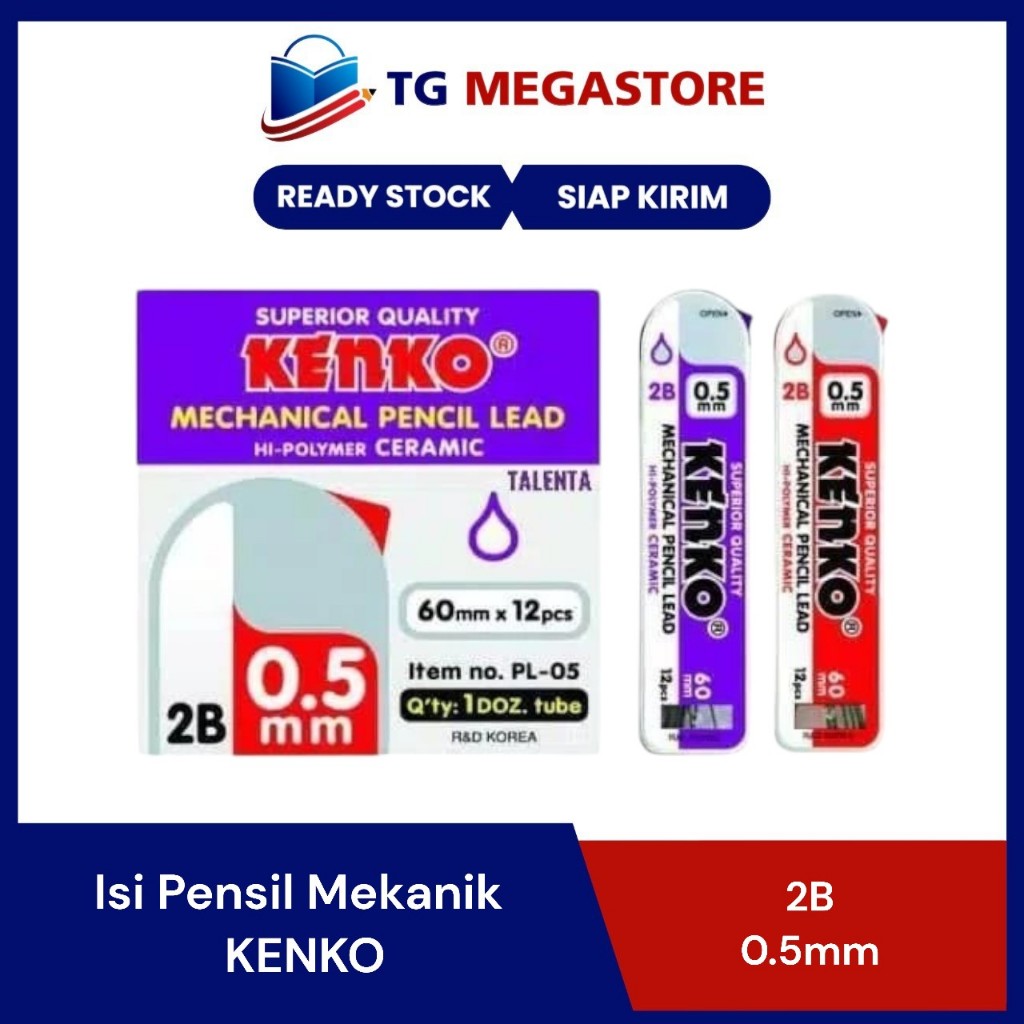 

Isi Pensil Mekanik 2B Kenko 0.5mm ( Refill )
