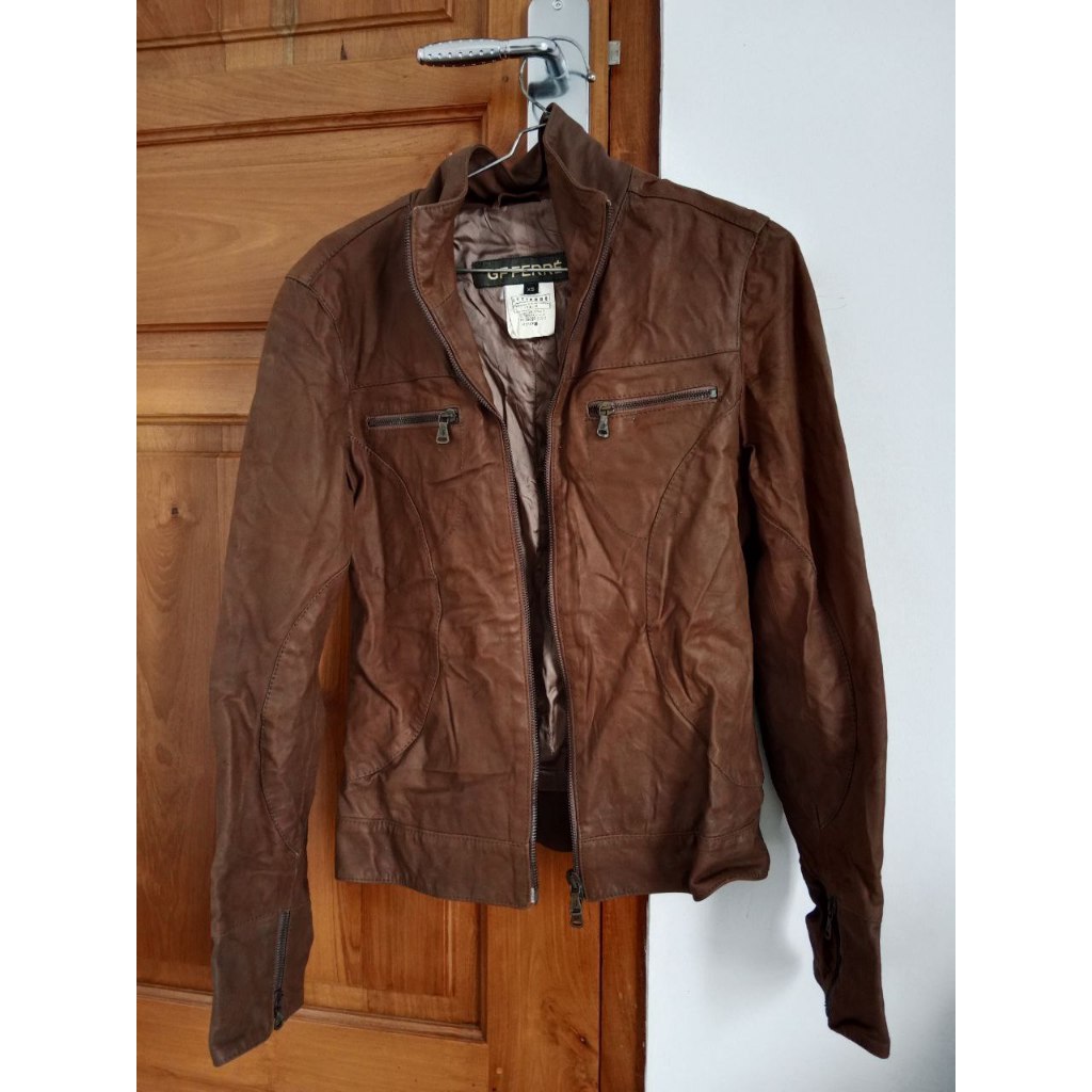 (PRELOVED) Gianfranco GF Ferre Italia Leather Jacket Vintage Size XS - Jaket GF Ferre Original