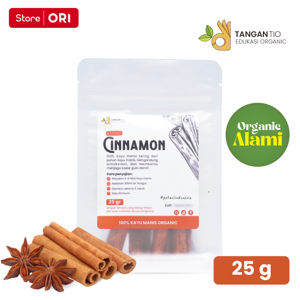 

SARI BUMI - Kayu Manis Kering Cinnamon Rempah Kering Organic 25 Gr Kualitas Premium