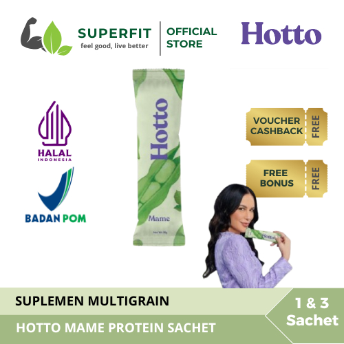 

Hotto Mame Protein Multigrain with EDAMAME 1 / 3 Sachet BPOM