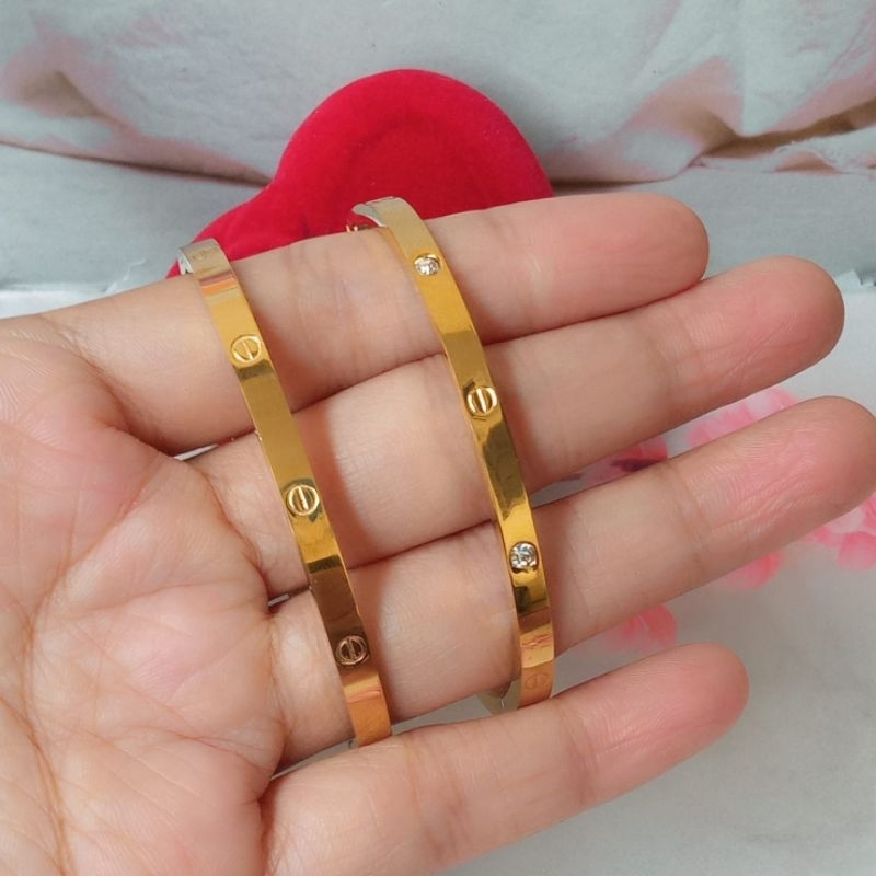 gelang bangle titanium lebar 4mm oval 750