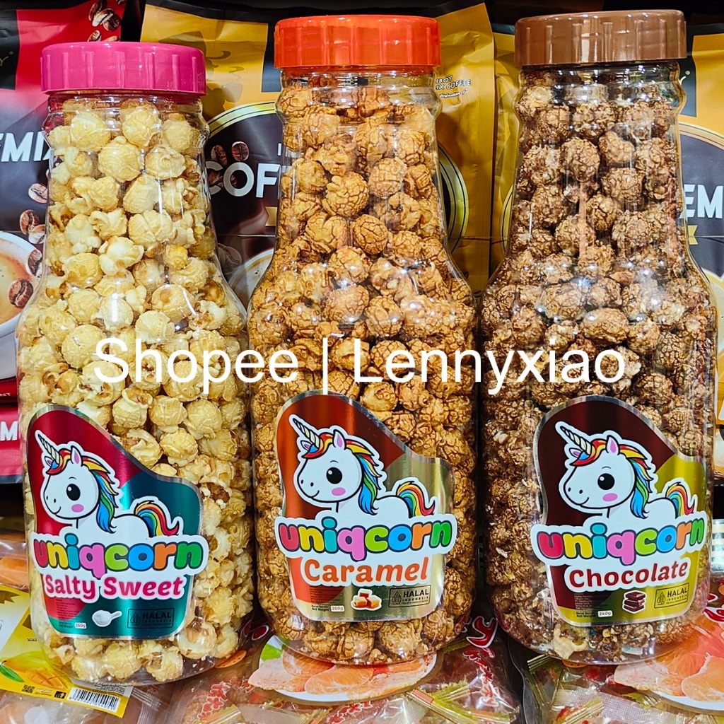 

Popcorn Uniqcorn Jagung Berondong Borondong Brondong Salty Sweet Caramel Chocolate Asin Manis Karamel Coklat
