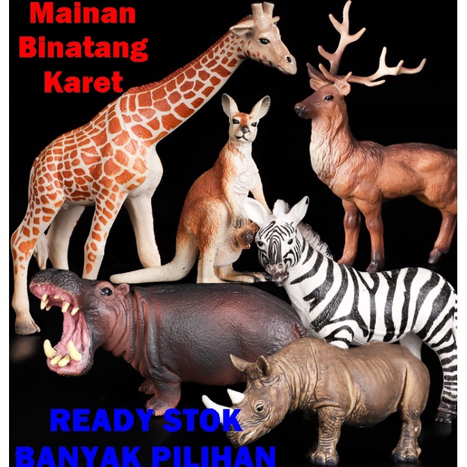 Dapatkan disini Figure Hewan Animal Model Toys Koleksi Mainan Binatang Karet Gajah Macan Beruang Rus