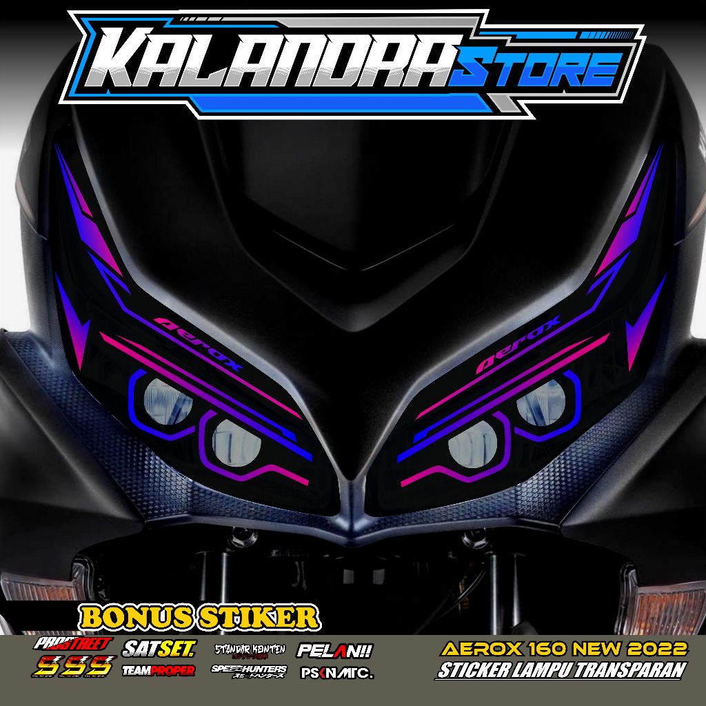 Stiker Lampu Aerox Sticker Variasi Alis Motor AEROX 160 NEW 2022 01
