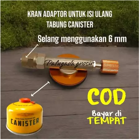 Kran Stop Keran Gas Kaleng Ulir Canister Adaptor Refill Gas Camping