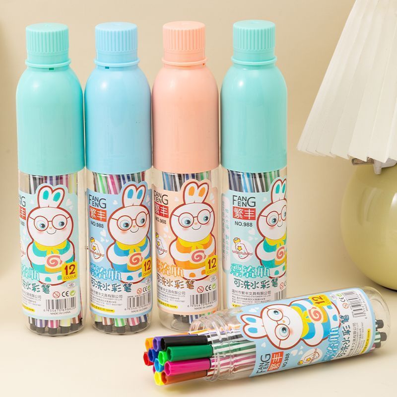 

[FAFAFA] Spidol Warna Warni + Tabung Bulat Besar Isi 12 Pcs