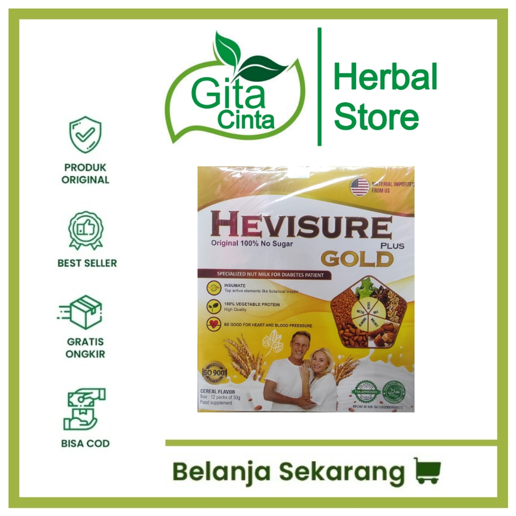 

Hevisure Gold Asli Original Susu Untuk Diabetes Kencing Manis Gula Darah From USA Resmi BPOM