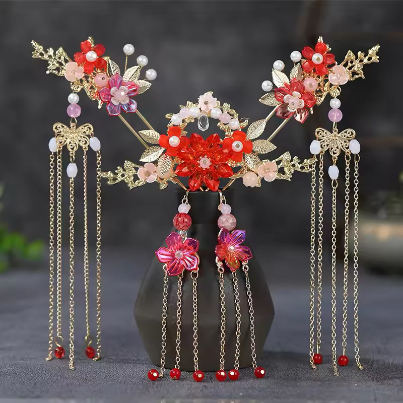 TK51 - Tusuk konde chinese hairpin headpice sangjit oriental engagement klasik cina sanggul hiasan m