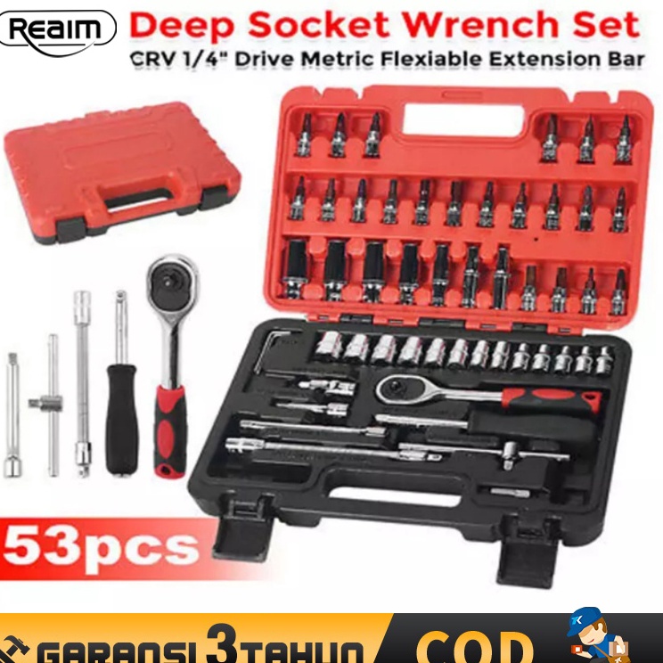 Grosir Unik  Kunci Sok Set 53pcs Kunci Mata Sok Kunci Shock Set Lengkap Kunci Mata Sok 53 PCS Set So