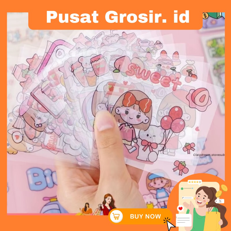 

1 Lembar Sticker momo Stiker Motif Tempel Kartun Karakter Anti air lucu Korea Viral