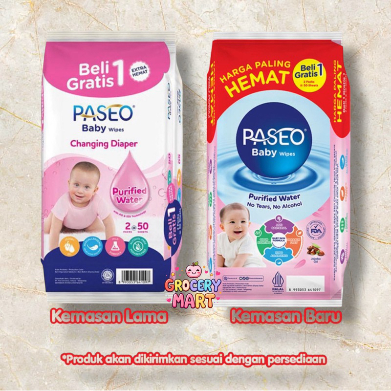 PASEO BABY WIPES ISI 2PCS 100 SHEETS ORI PREMIUM KUALITAS ⭐️⭐️⭐️⭐️⭐️