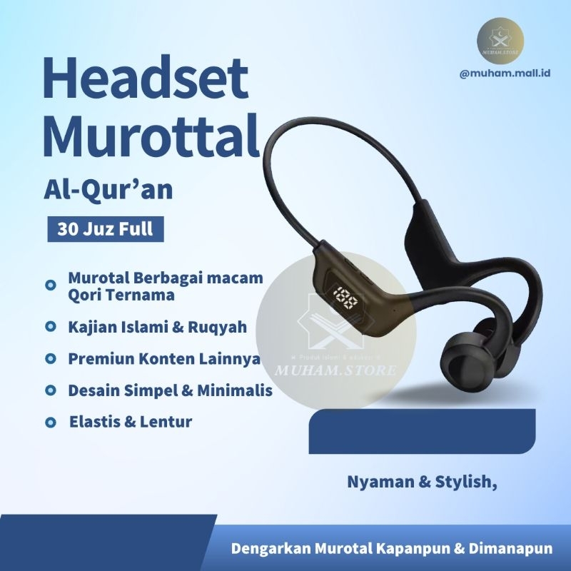 Earphone Murotal - Headset Al Quran Murottal lengkap 30 juz berbagai macam qori [Headset Murottal Bo