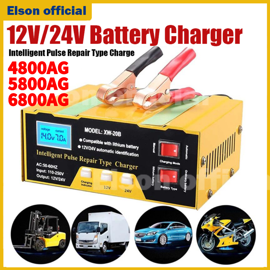 GENGSILEGI89 - CHARGER AKI MOBIL MOTOR 12V/24V 6-105AH CASE BOX CAS ACCU OTOMATIS