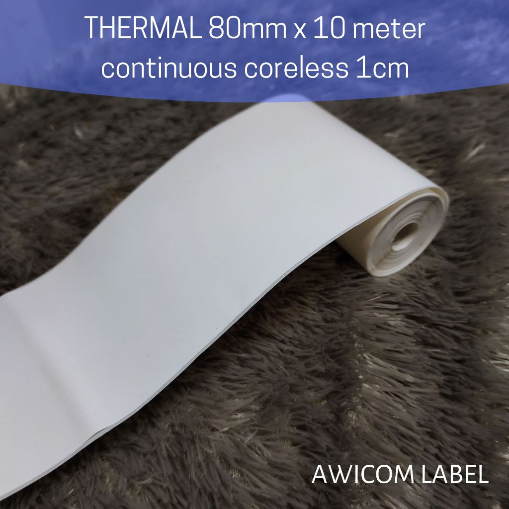 

Label Sticker Continuous 80 mm x 10 meter pond samping mudah kupas- Label Kertas Thermal Stiker / Label 80x100 - 76x100