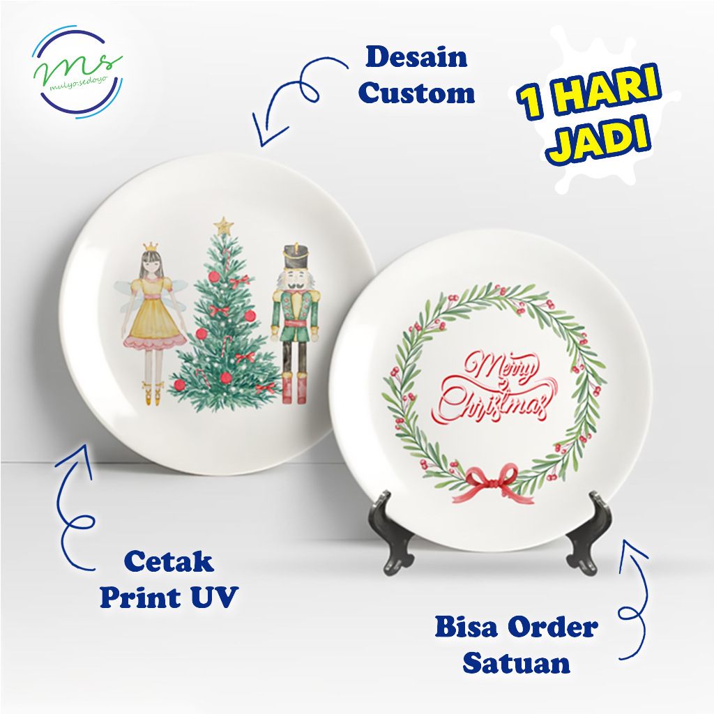 Piring Keramik Hias dengan Foto - Piring Porselen | Piring Keramik decal custom