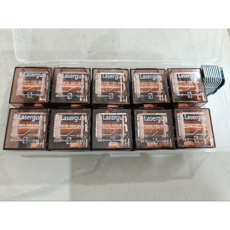 Relay Klakson Motor 4 Kaki 12V 80A Bening