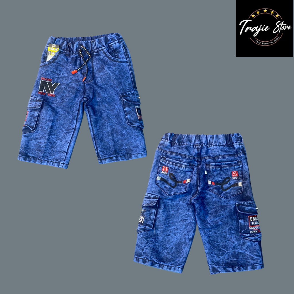 Celana Jeans Cargo Anak  3-13 Tahun / Celana Jeans Pendek Anak Berkualitas / celana pendek anak laki
