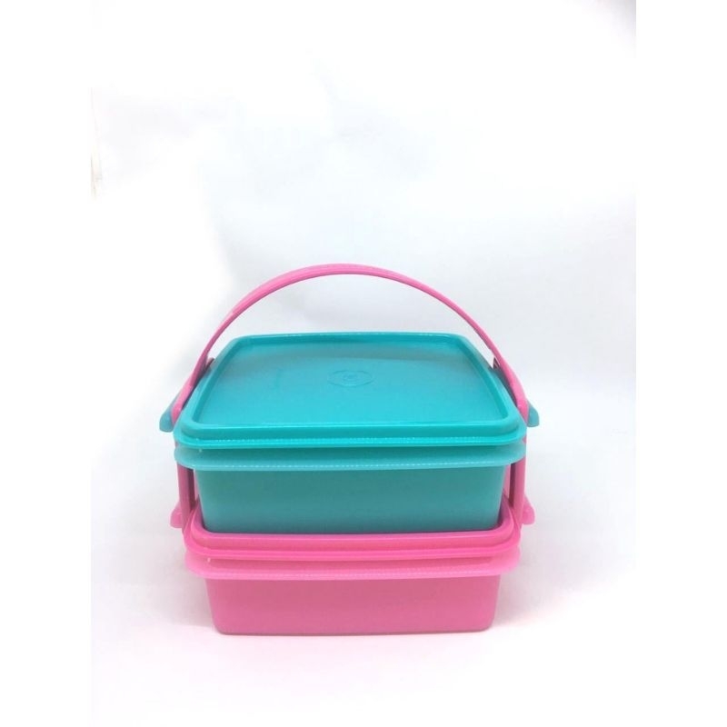 Tupperware Small Carry All set rantang warna pink biru