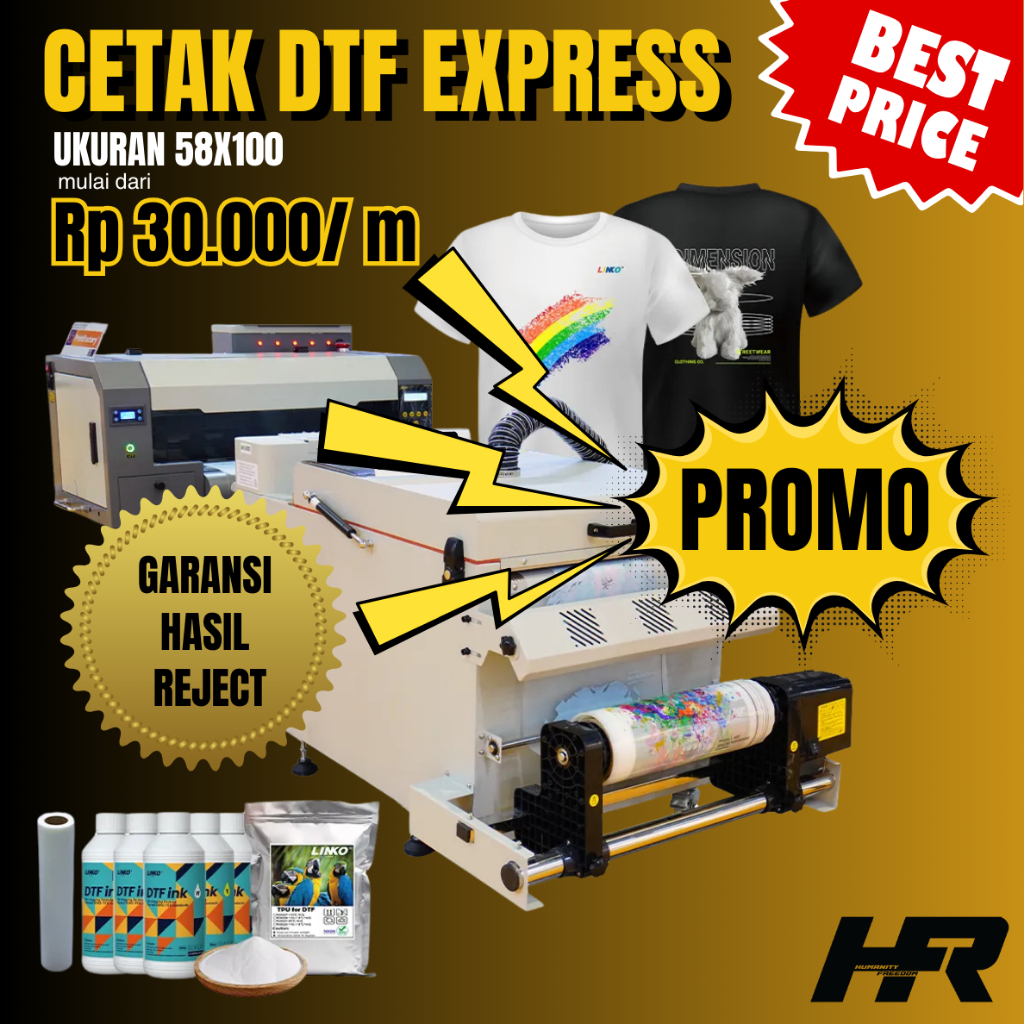 

HFR (COD) Sablon Print DTF Express Sehari Jadi Satuan & Meteran | Natal & Tahun Baru Buka | Tanpa Minimal Order | Bisa COD