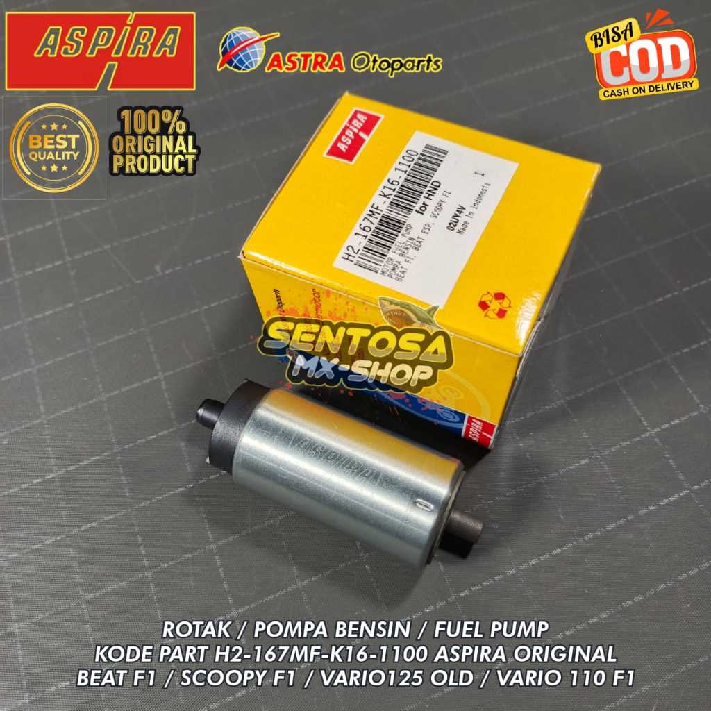 ROTAK POMPA BENSIN FUEL PUMP BEAT F1 / SCOOPY F1 / VARIO125 OLD / CB150R OLD KODE PART H2-167MF-K16-