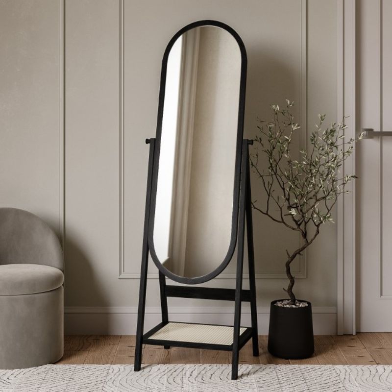 Standing Mirror Aesthetic / Standing Mirror kayu jati / Standing miror elegant modern