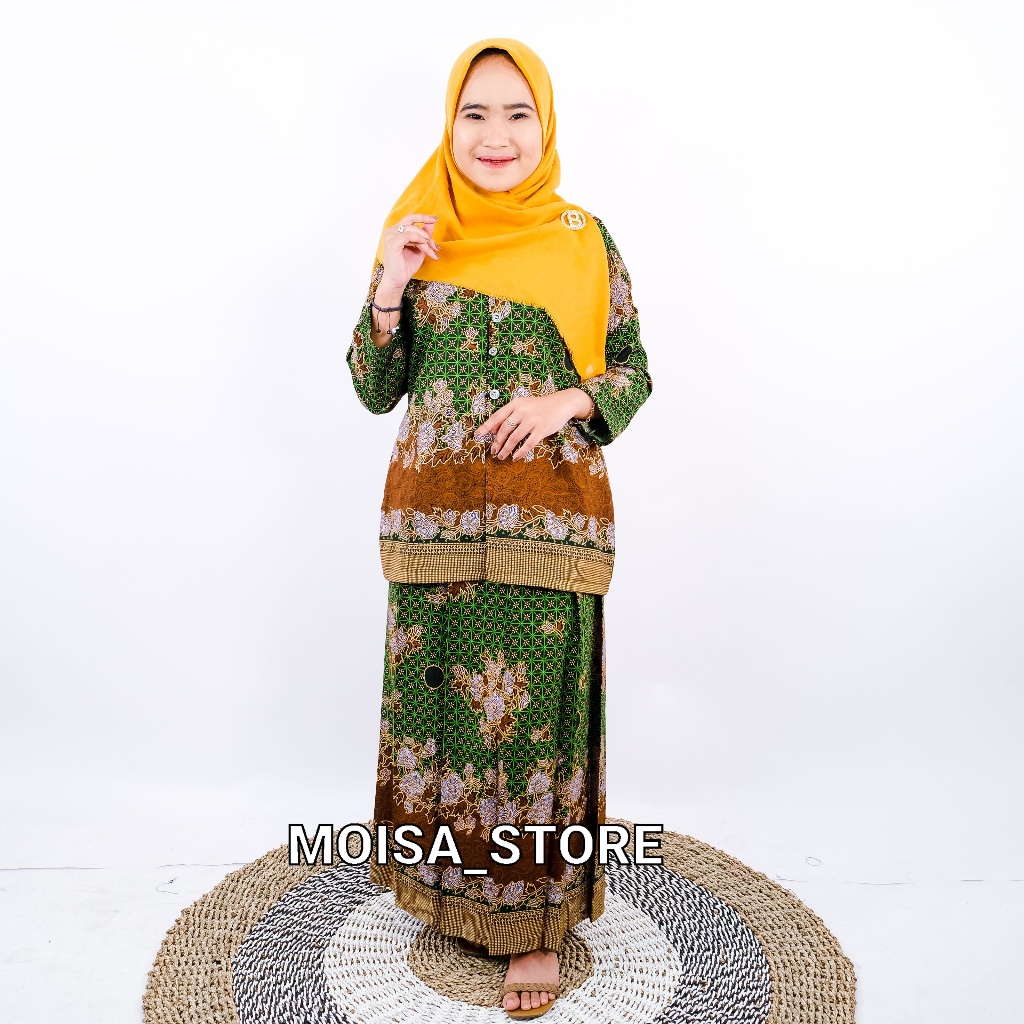 Setelan dan Gamis Muslimat NU Sanwosh dan SEMISUTRA Hijau Tua dan Hijau Muda/Sragam Muslimat NU